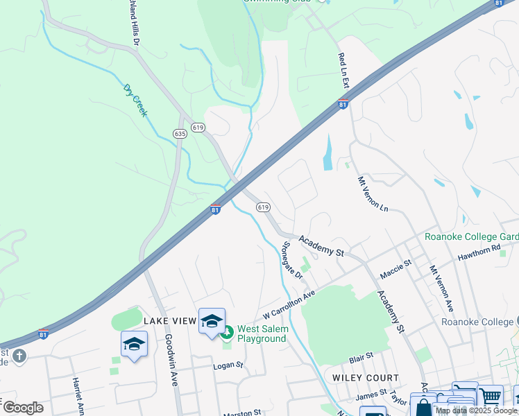 map of restaurants, bars, coffee shops, grocery stores, and more near 951 Wildwood Road in Salem