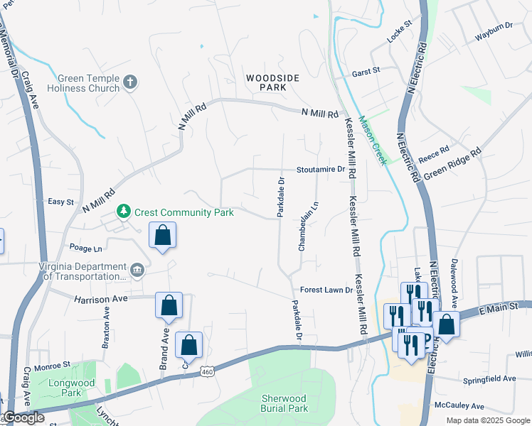 map of restaurants, bars, coffee shops, grocery stores, and more near 1219 Newman Dr in Salem