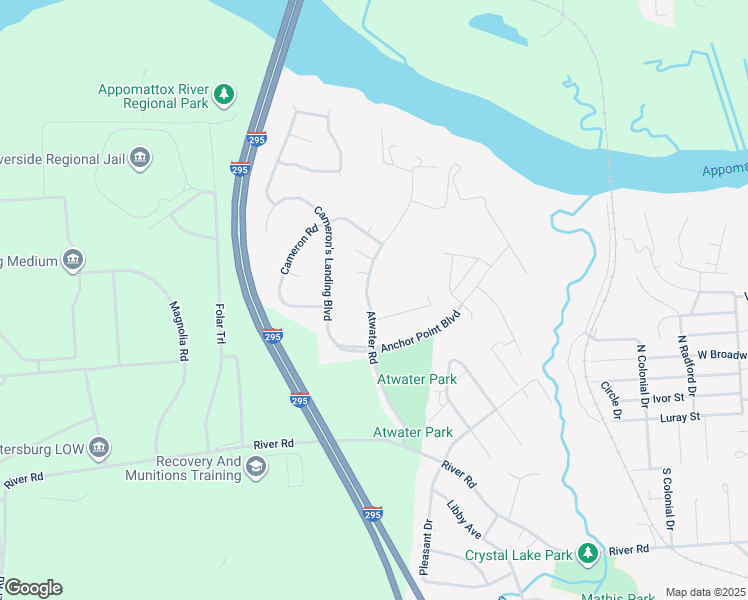 map of restaurants, bars, coffee shops, grocery stores, and more near 419 Atwater Road in Hopewell