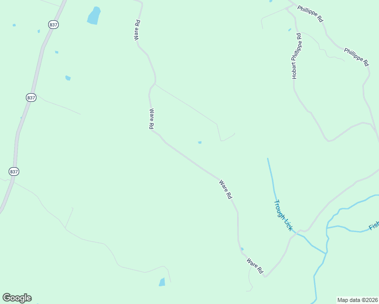 map of restaurants, bars, coffee shops, grocery stores, and more near Ware Road in Waynesburg