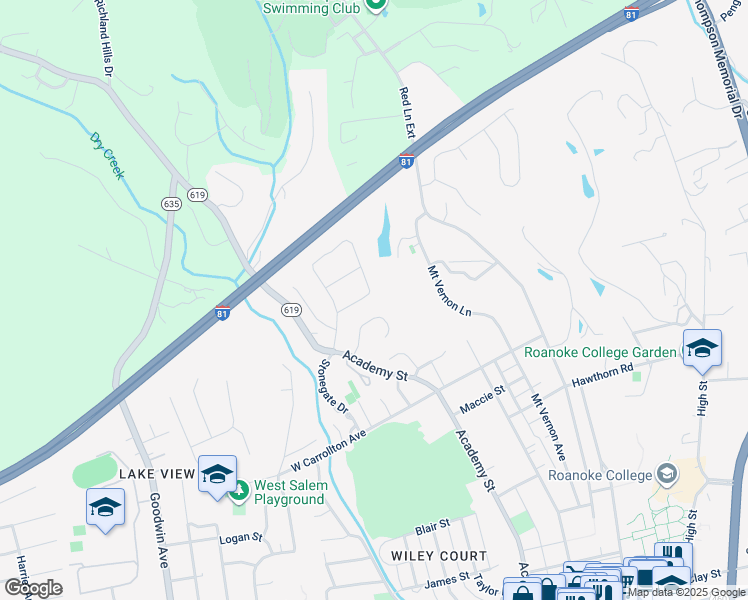 map of restaurants, bars, coffee shops, grocery stores, and more near 900 Stonegate Drive in Salem