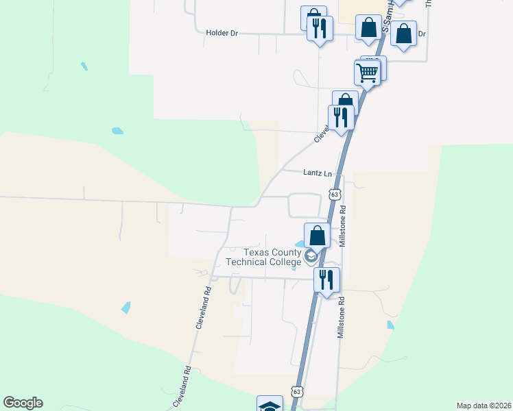 map of restaurants, bars, coffee shops, grocery stores, and more near Cleveland Road in Houston