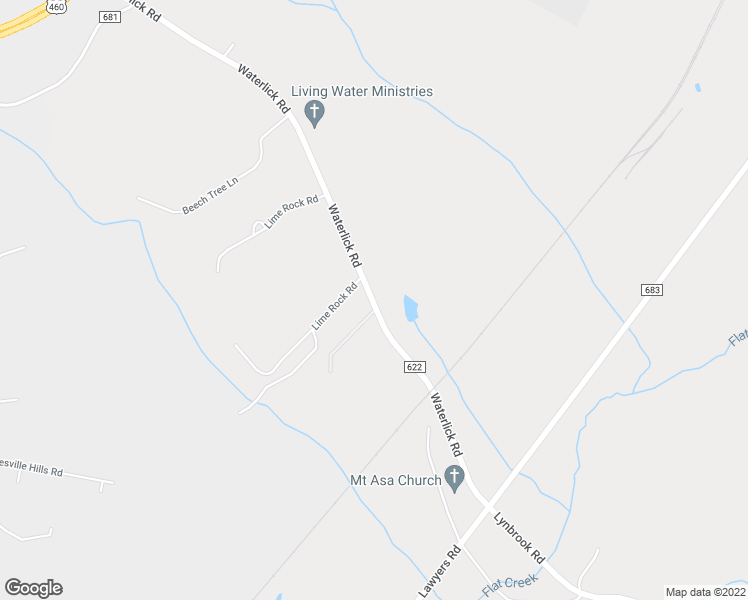 map of restaurants, bars, coffee shops, grocery stores, and more near 632 Waterlick Road in Lynchburg