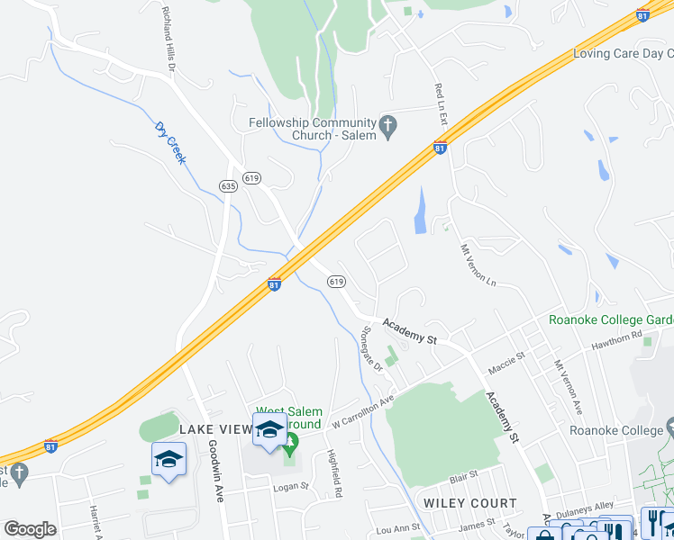 map of restaurants, bars, coffee shops, grocery stores, and more near 944 Kenbridge Place in Salem