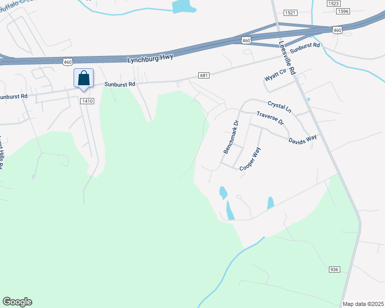 map of restaurants, bars, coffee shops, grocery stores, and more near 515 Sable Road in Evington