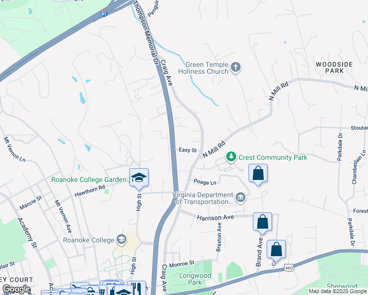 map of restaurants, bars, coffee shops, grocery stores, and more near 650 Thompson Memorial Highway in Salem