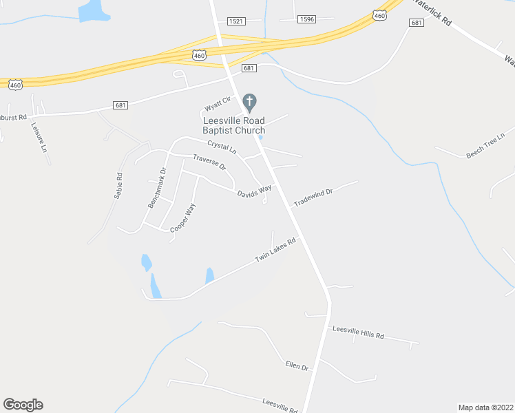 map of restaurants, bars, coffee shops, grocery stores, and more near 57 Tyler Court in Evington