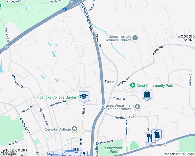 map of restaurants, bars, coffee shops, grocery stores, and more near 704 Stonewall Street in Salem