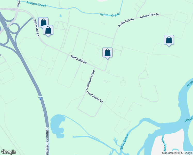 map of restaurants, bars, coffee shops, grocery stores, and more near 16001-16071 Continental Boulevard in Colonial Heights