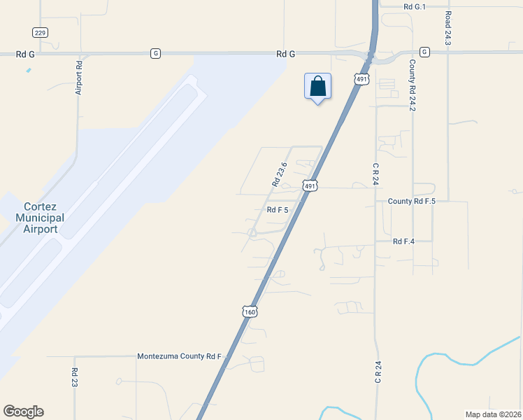 map of restaurants, bars, coffee shops, grocery stores, and more near 23710 Road F 5 in Cortez
