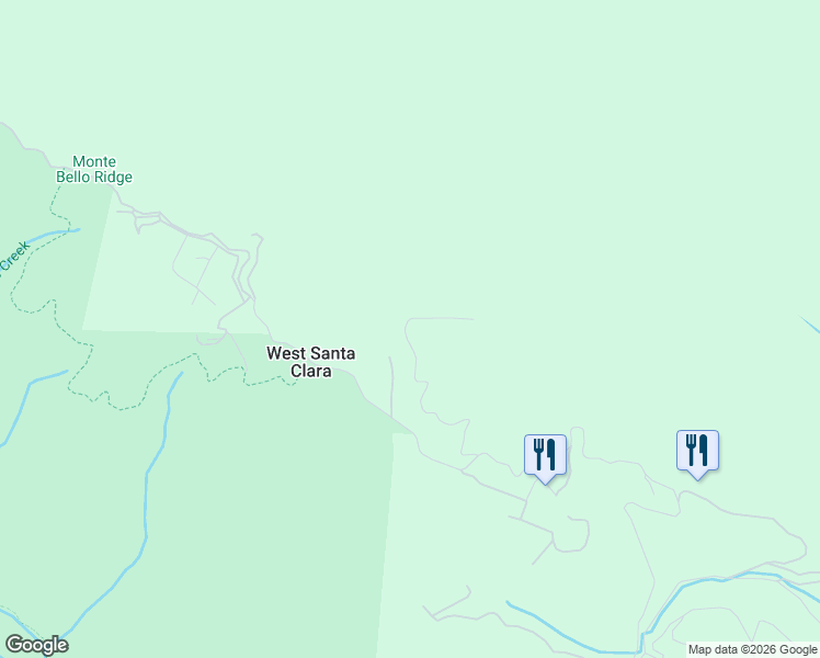 map of restaurants, bars, coffee shops, grocery stores, and more near 17599 Montebello Road in Cupertino