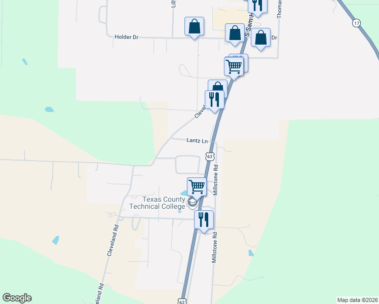 map of restaurants, bars, coffee shops, grocery stores, and more near 107 Remington Circle in Houston