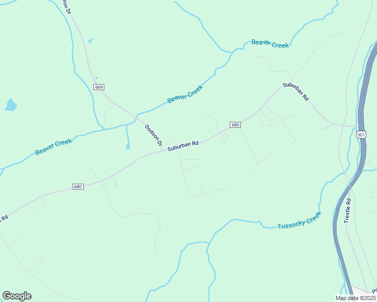 map of restaurants, bars, coffee shops, grocery stores, and more near 990 Suburban Road in Lynchburg