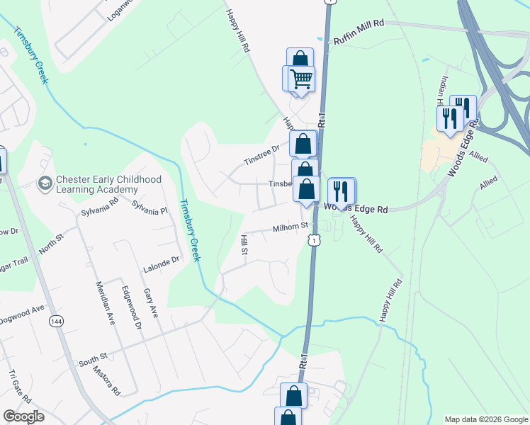 map of restaurants, bars, coffee shops, grocery stores, and more near 2805 Tins Lane in Chesterfield County