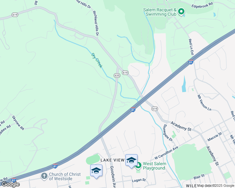 map of restaurants, bars, coffee shops, grocery stores, and more near 1313 Goodwin Avenue in Salem