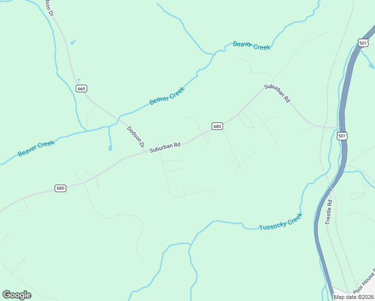 map of restaurants, bars, coffee shops, grocery stores, and more near 880 Suburban Road in Lynchburg