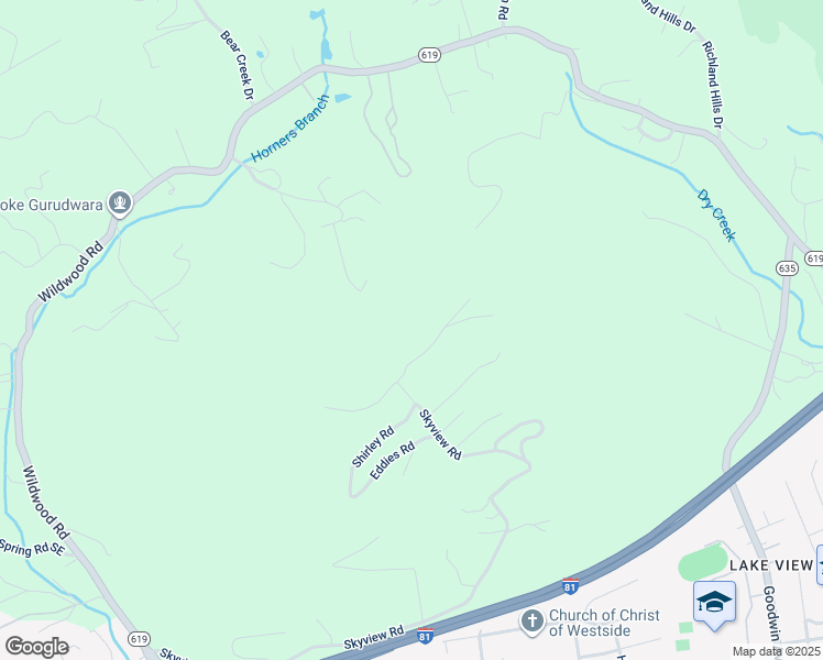 map of restaurants, bars, coffee shops, grocery stores, and more near 843 Brushy Ridge Road in Salem