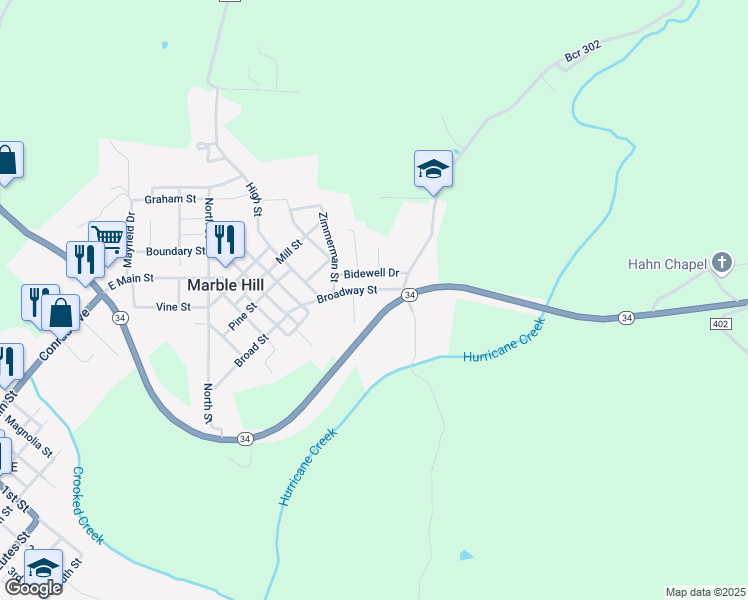 map of restaurants, bars, coffee shops, grocery stores, and more near 608 Broadway Street in Marble Hill