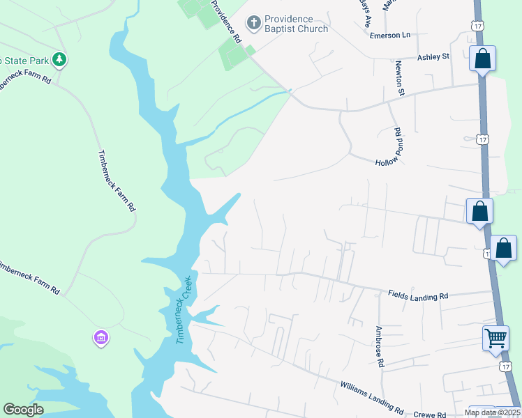 map of restaurants, bars, coffee shops, grocery stores, and more near 3375 Village Landing Drive in Gloucester Point