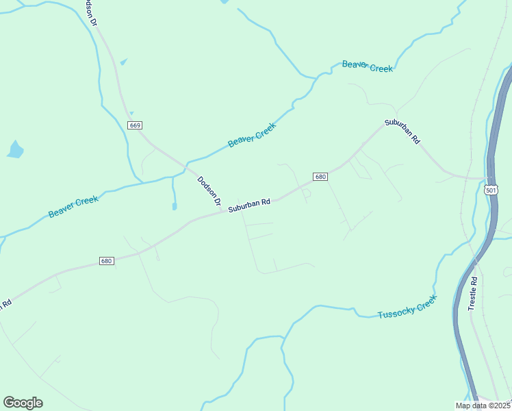 map of restaurants, bars, coffee shops, grocery stores, and more near 990 Suburban Road in Lynchburg