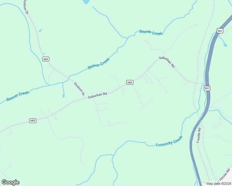map of restaurants, bars, coffee shops, grocery stores, and more near 880 Suburban Road in Lynchburg