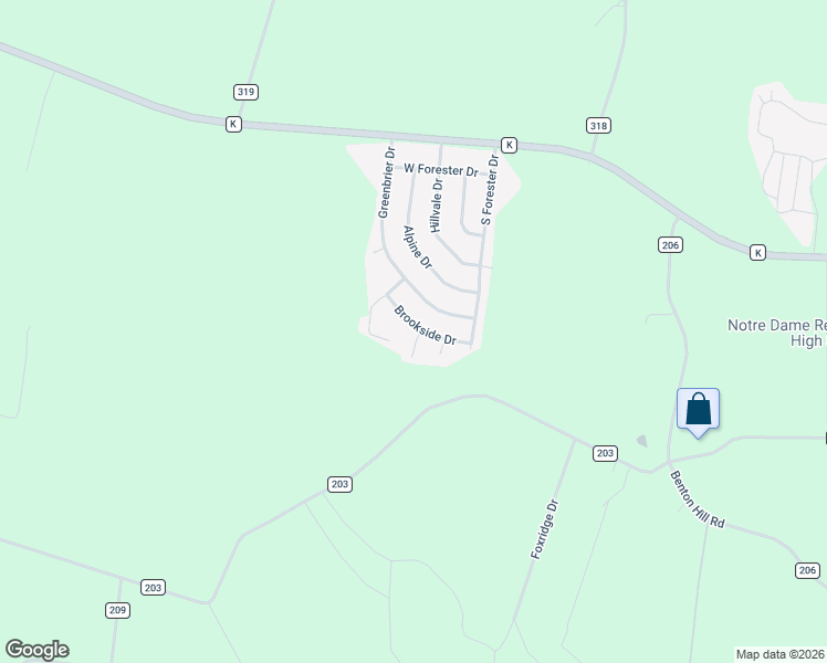 map of restaurants, bars, coffee shops, grocery stores, and more near 211 Brookside Drive in Cape Girardeau