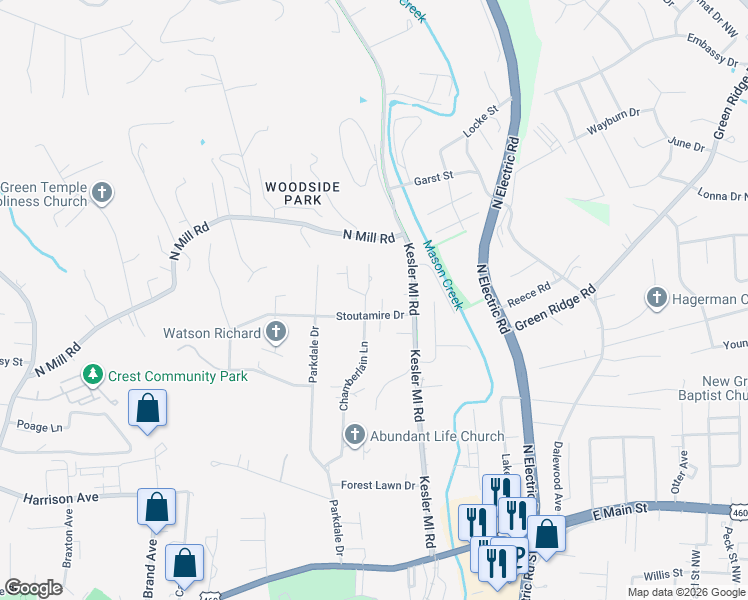 map of restaurants, bars, coffee shops, grocery stores, and more near 616 Chamberlain Lane in Salem