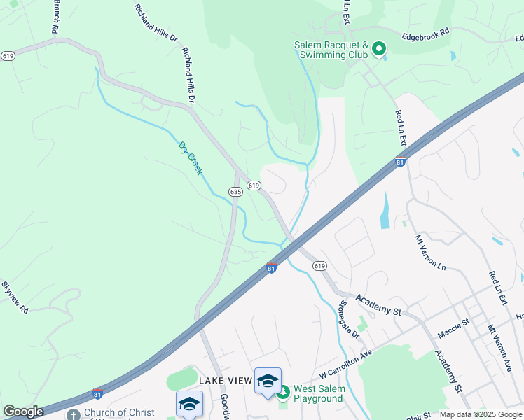 map of restaurants, bars, coffee shops, grocery stores, and more near 1331 Aarons Run Circle in Salem