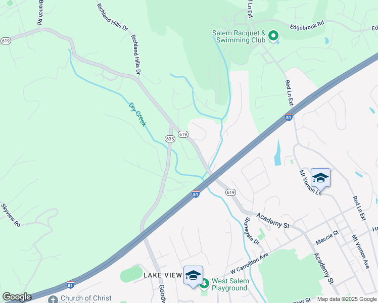 map of restaurants, bars, coffee shops, grocery stores, and more near 1331 Aarons Run Circle in Salem