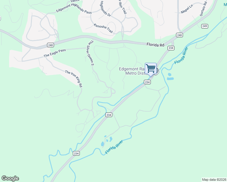 map of restaurants, bars, coffee shops, grocery stores, and more near 15 Edgemont Circle in Durango