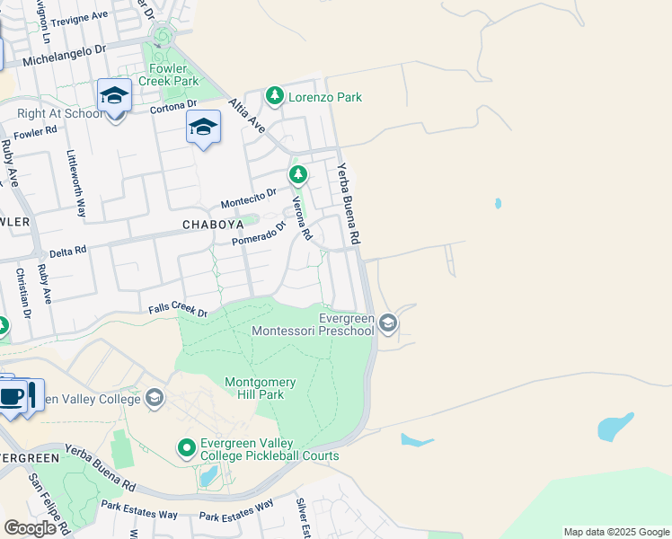 map of restaurants, bars, coffee shops, grocery stores, and more near 4979 Tuscany Circle in San Jose