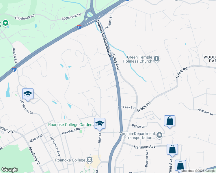 map of restaurants, bars, coffee shops, grocery stores, and more near 914 Rose Lane in Salem