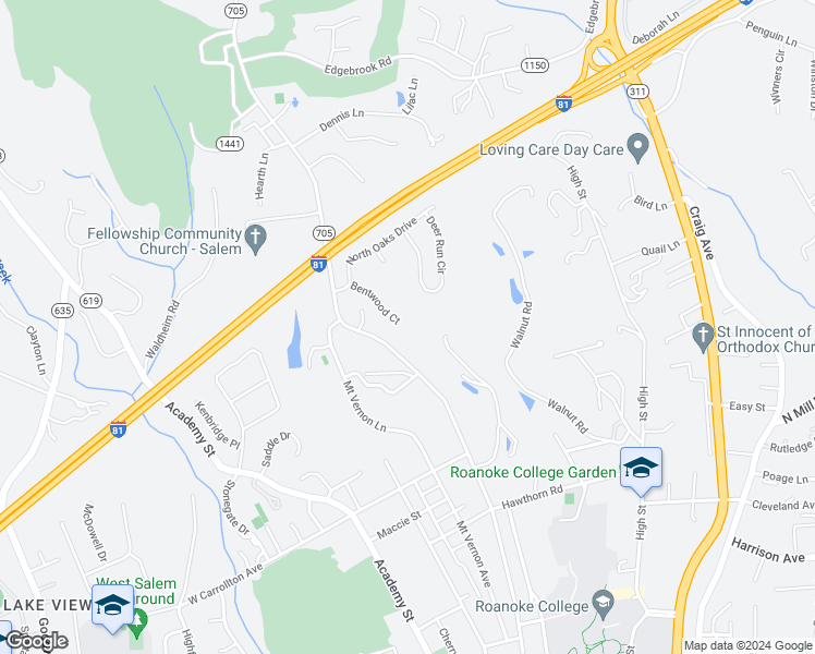 map of restaurants, bars, coffee shops, grocery stores, and more near 217 Bentwood Court in Salem