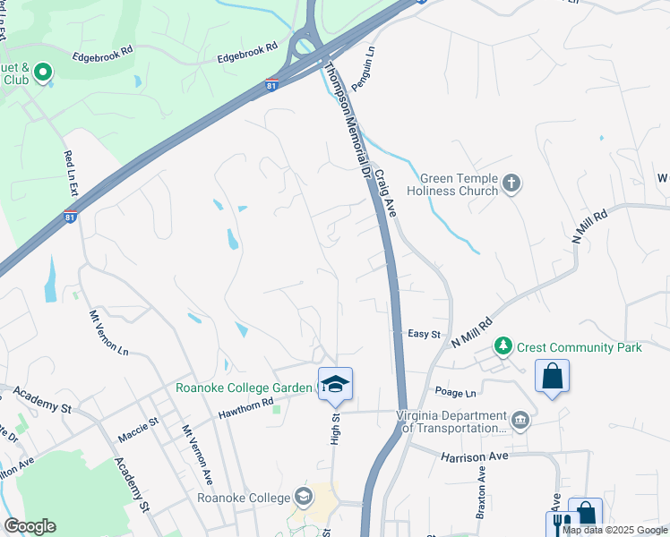 map of restaurants, bars, coffee shops, grocery stores, and more near 800 High Street in Salem