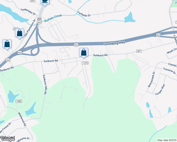 map of restaurants, bars, coffee shops, grocery stores, and more near 156 Roger Drive in Evington