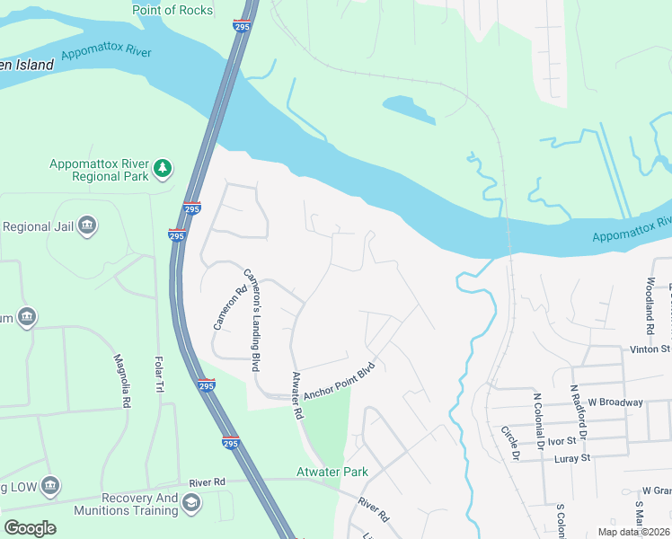 map of restaurants, bars, coffee shops, grocery stores, and more near 623 Atwater Road in Hopewell
