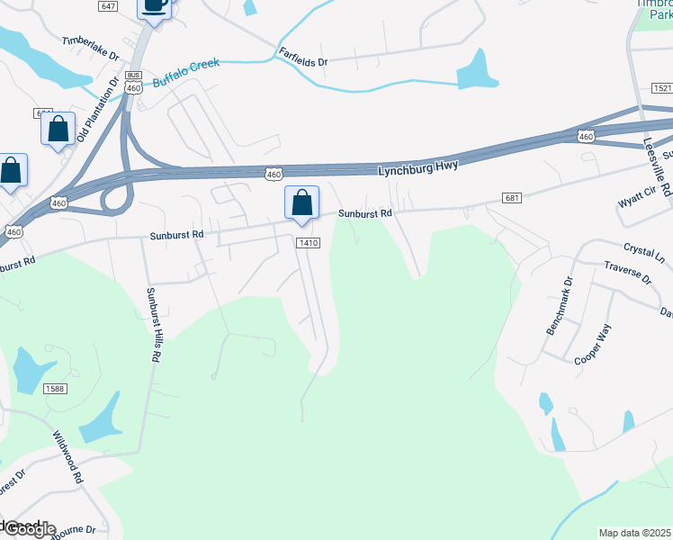 map of restaurants, bars, coffee shops, grocery stores, and more near 156 Roger Drive in Evington