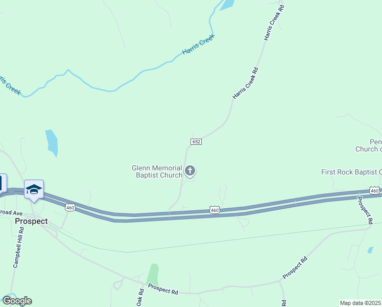 map of restaurants, bars, coffee shops, grocery stores, and more near 288 Harris Creek Road in Prospect
