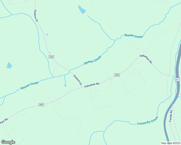 map of restaurants, bars, coffee shops, grocery stores, and more near 1063 Suburban Road in Lynchburg