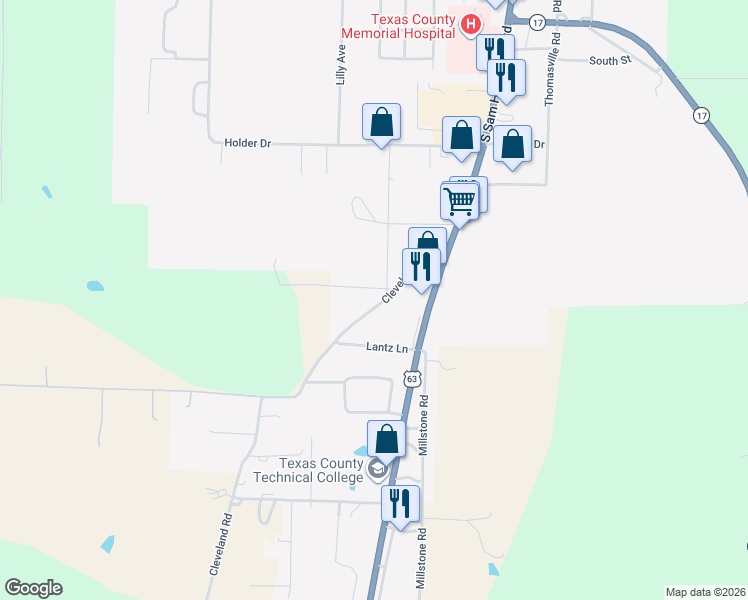 map of restaurants, bars, coffee shops, grocery stores, and more near 634 Cleveland Road in Houston