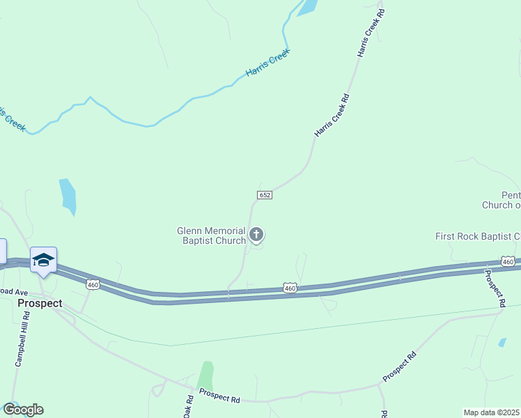 map of restaurants, bars, coffee shops, grocery stores, and more near 288 Harris Creek Road in Prospect
