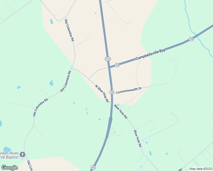 map of restaurants, bars, coffee shops, grocery stores, and more near 1251-2199 New Columbia Road in Campbellsville