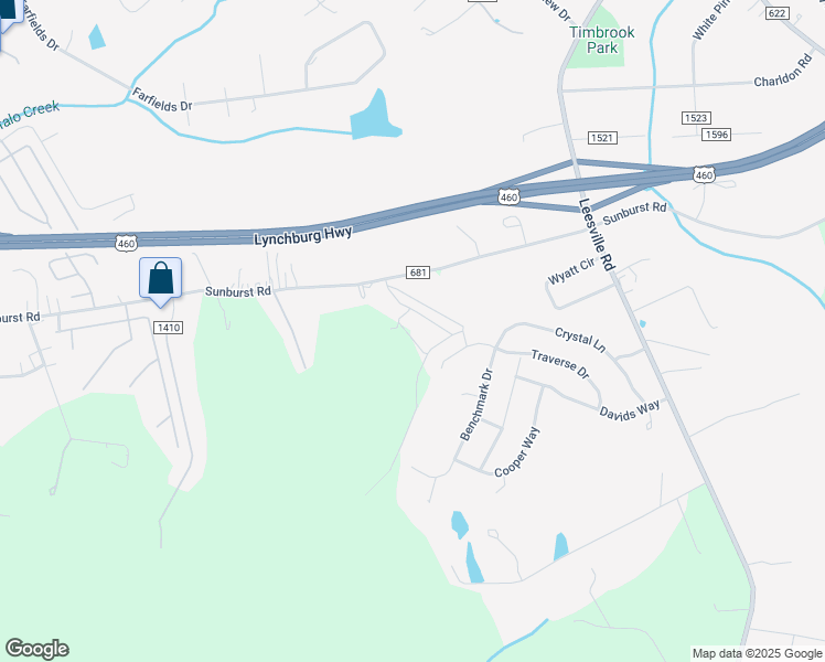 map of restaurants, bars, coffee shops, grocery stores, and more near 47 Pelt Lane in Evington