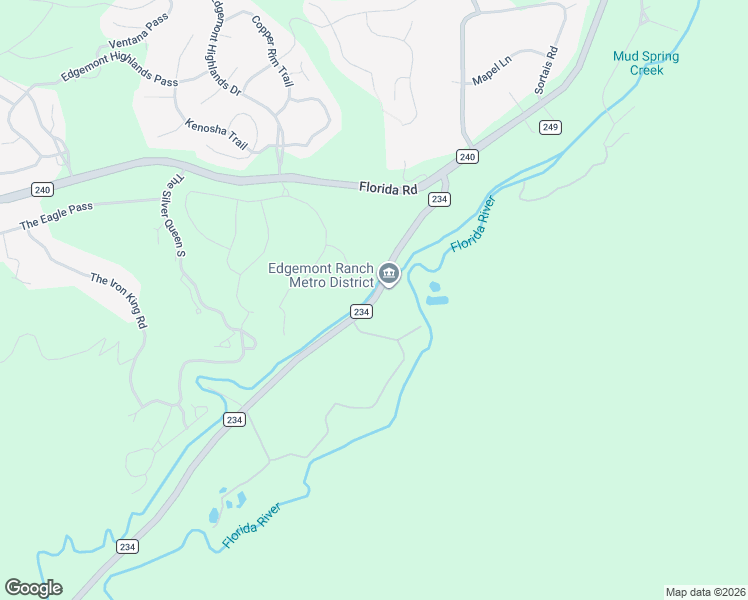 map of restaurants, bars, coffee shops, grocery stores, and more near 5966 County Road 234 in Durango