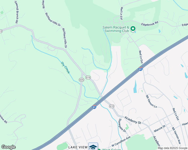 map of restaurants, bars, coffee shops, grocery stores, and more near 1539 Links View Drive in Salem