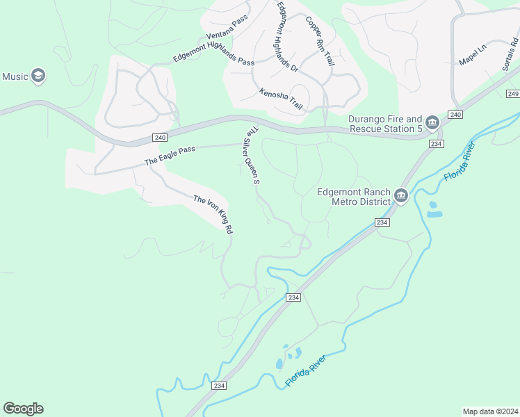 map of restaurants, bars, coffee shops, grocery stores, and more near 308 The Silver Queen South in Durango
