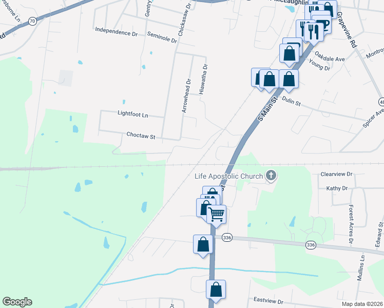 map of restaurants, bars, coffee shops, grocery stores, and more near 564-628 Mooreland Avenue in Madisonville