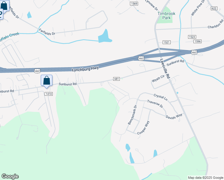 map of restaurants, bars, coffee shops, grocery stores, and more near 47 Pelt Lane in Evington