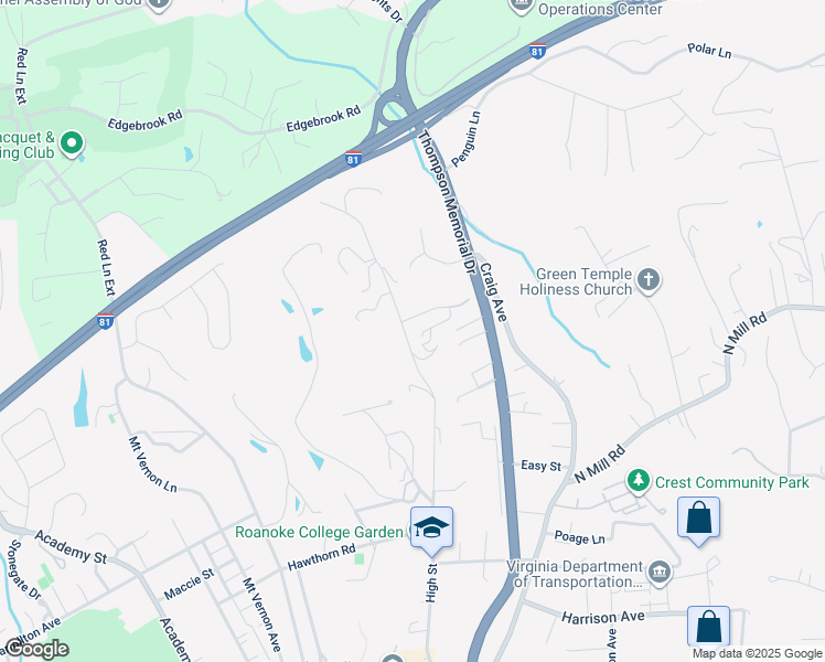 map of restaurants, bars, coffee shops, grocery stores, and more near 900 Quail Lane in Salem