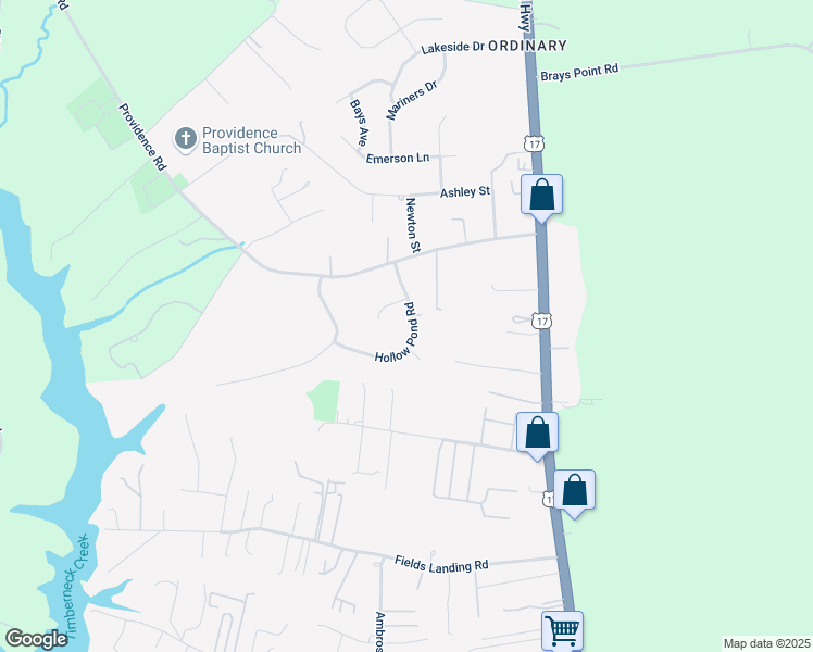 map of restaurants, bars, coffee shops, grocery stores, and more near 3496 Hollow Pond Road in Gloucester Point